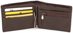 Коричневий шкіряний гаманець з затиском BOSTON (16704)