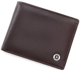 Коричневий шкіряний гаманець з затиском BOSTON (16704)