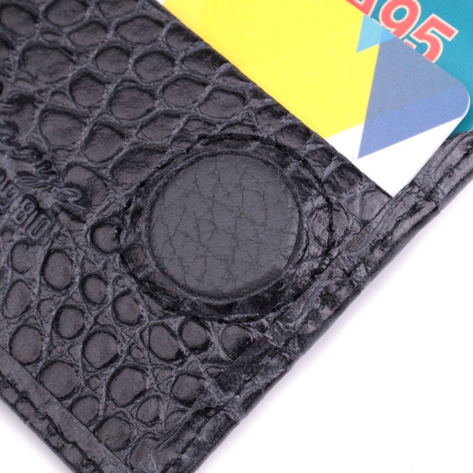 Шкіряний компактний чоловічий гаманець-затиск KARYA 2422851 Темно-сірий modnotak фото №9