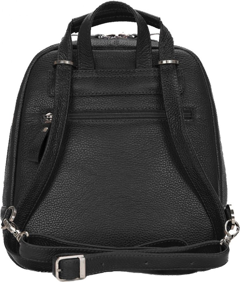 Женский небольшой кожаный рюкзак черного цвета Issa Hara (27030)