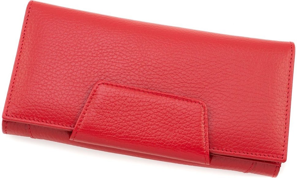 Червоний жіночий гаманець з зернистою шкіри з двома автономними відділеннями Tony Bellucci (10864)