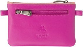 Рожево-фіолетова ключниця із натуральної високоякісної шкіри на блискавці Visconti Cora 69178