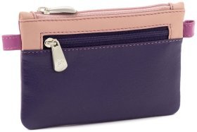 Розово-фиолетовая ключница из натуральной высококачественной кожи на молнии Visconti Cora 69178