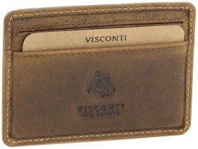 Винтажный картхолдер из натуральной кожи светло-коричневого цвета Visconti 79478
