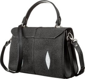 Оригинальная сумка черного цвета из натуральной кожи морского ската STINGRAY LEATHER (024-18612)