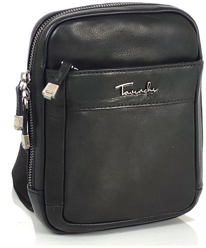 Мужская кожаная сумка через плечо черного цвета Tavinchi 90779 modnotak фото №1