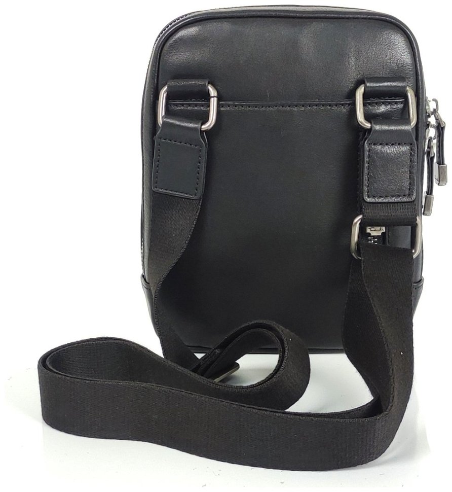 Мужская кожаная сумка через плечо черного цвета Tavinchi 90779 modnotak фото №11