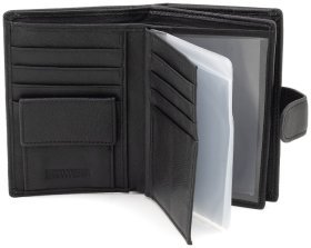 Портмоне мужское кожаное с отделением для автодокументов и паспорта MARCO COVERNA 90879 черного цвета