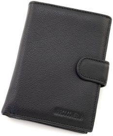 Портмоне мужское кожаное с отделением для автодокументов и паспорта MARCO COVERNA 90879 черного цвета