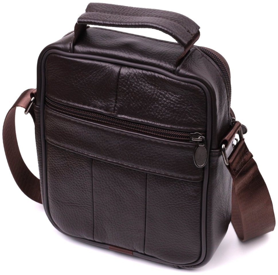 Небольшая сумка барсетка из натуральной кожи коричневого цвета с ручкой и плечевым ремнем Vintage Style 91079 фото №2 Небольшая сумка барсетка из натуральной кожи коричневого цвета с ручкой и плечевым ремнем Vintage Style 91079 modnotak фото №2