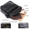 Шкіряна невелика чоловіча сумка-планшет чорного кольору з ремінцем на плече Vintage (20370) - 9