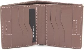 Невеликий жіночий шкіряний гаманець ручної роботи у темно-пудровому кольорі Grande Pelle (13099)