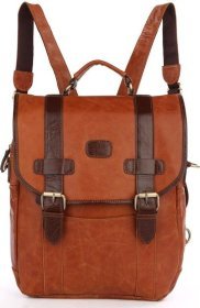 Функциональный рюкзак из натуральной кожи рыжего цвета VINTAGE STYLE (14166)
