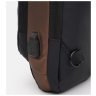 Черно-коричневая мужская сумка-слинг из текстиля с кодовым замком Monsen 71579 - 5