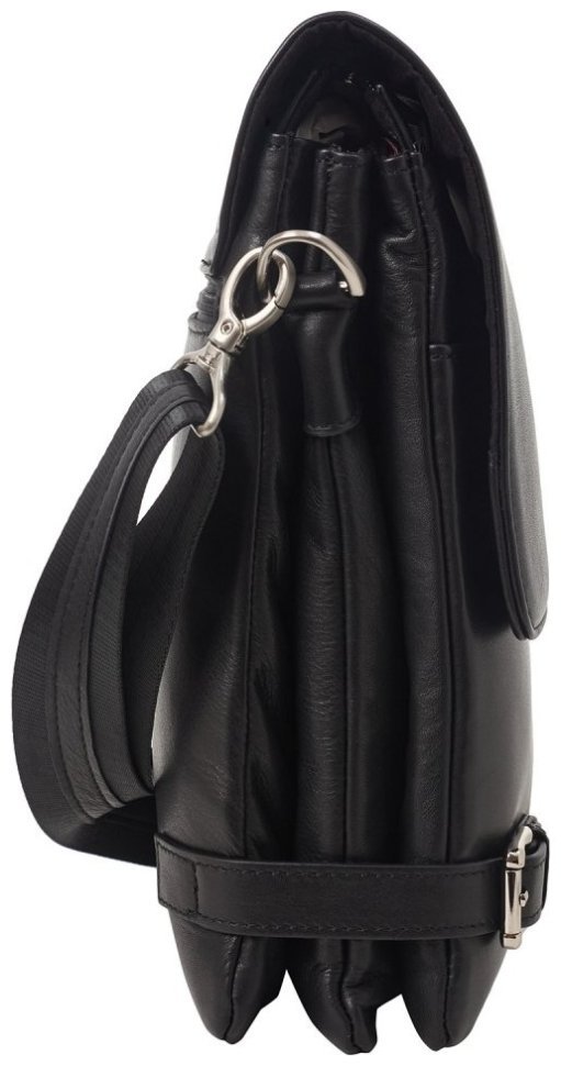 Мужская сумка через плечо из гладкой кожи черного цвета DESISAN 81579 фото №3 Мужская сумка через плечо из гладкой кожи черного цвета DESISAN 81579 modnotak фото №3