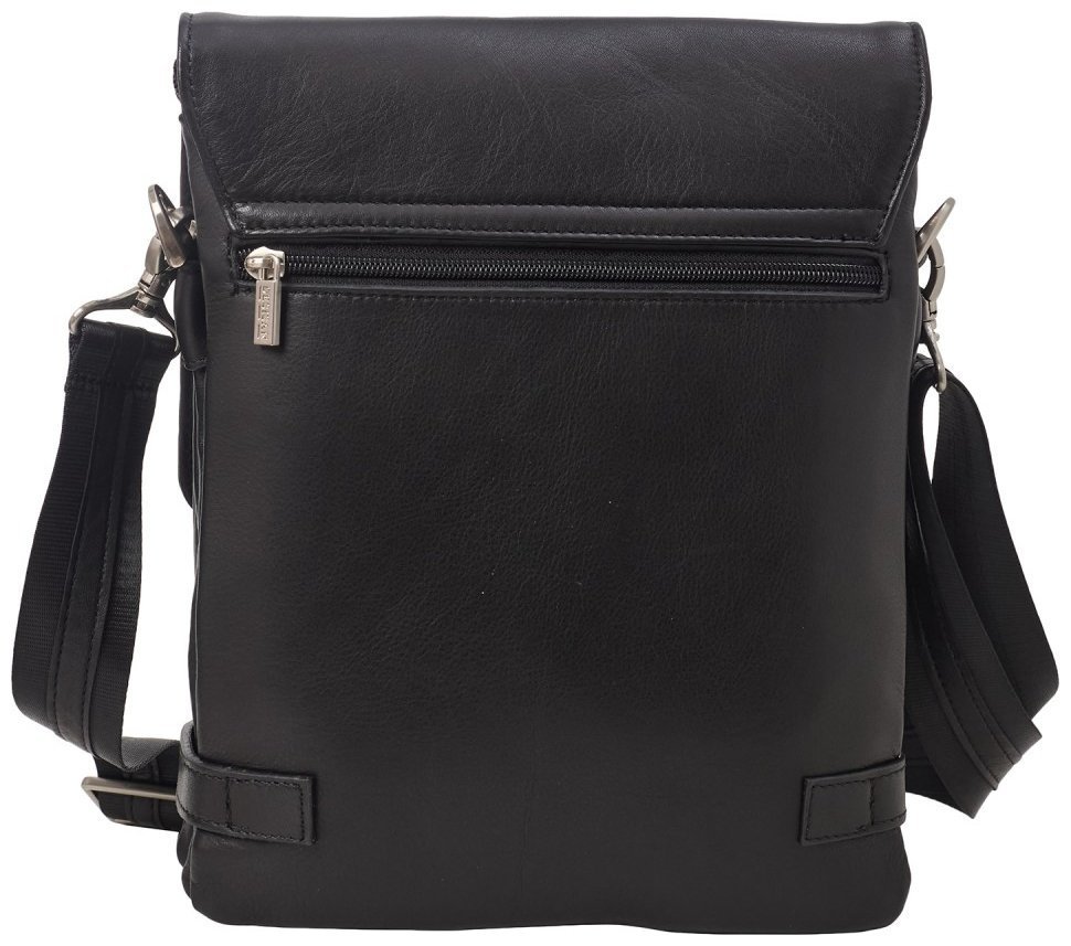 Мужская сумка через плечо из гладкой кожи черного цвета DESISAN 81579 фото №4 Мужская сумка через плечо из гладкой кожи черного цвета DESISAN 81579 modnotak фото №4