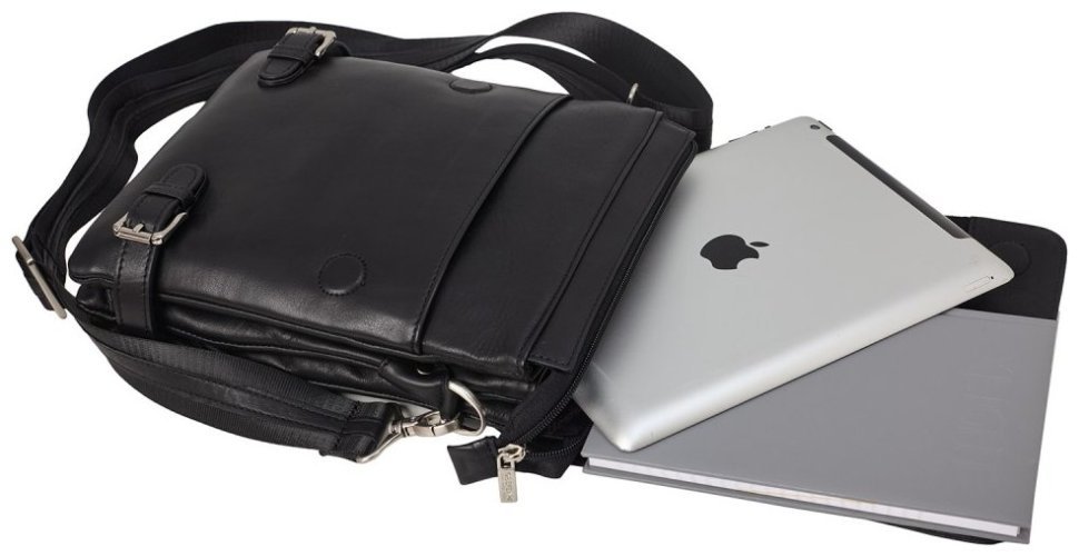 Мужская сумка через плечо из гладкой кожи черного цвета DESISAN 81579 фото №7 Мужская сумка через плечо из гладкой кожи черного цвета DESISAN 81579 modnotak фото №7