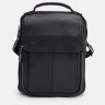 Практичная мужская сумка-барсетка из натуральной кожи черного цвета с ручкой Keizer 71679 - 2