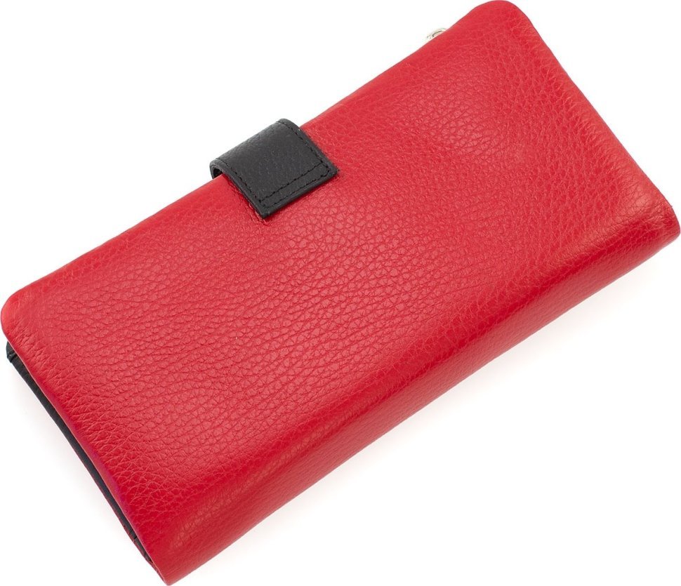 Фірмовий жіночий червоно-чорний гаманець KARYA (17144)