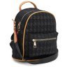 Черный женский рюкзак из экокожи с принтом гусиная лапка - Monsen 71779 - 1