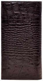 Большой мужской купюрник из натуральной кожи с тиснением под крокодила Desisan 81779 Коричневого цвета