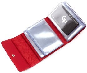 Кожаная визитница яркого цвета Grande Pelle (13149)