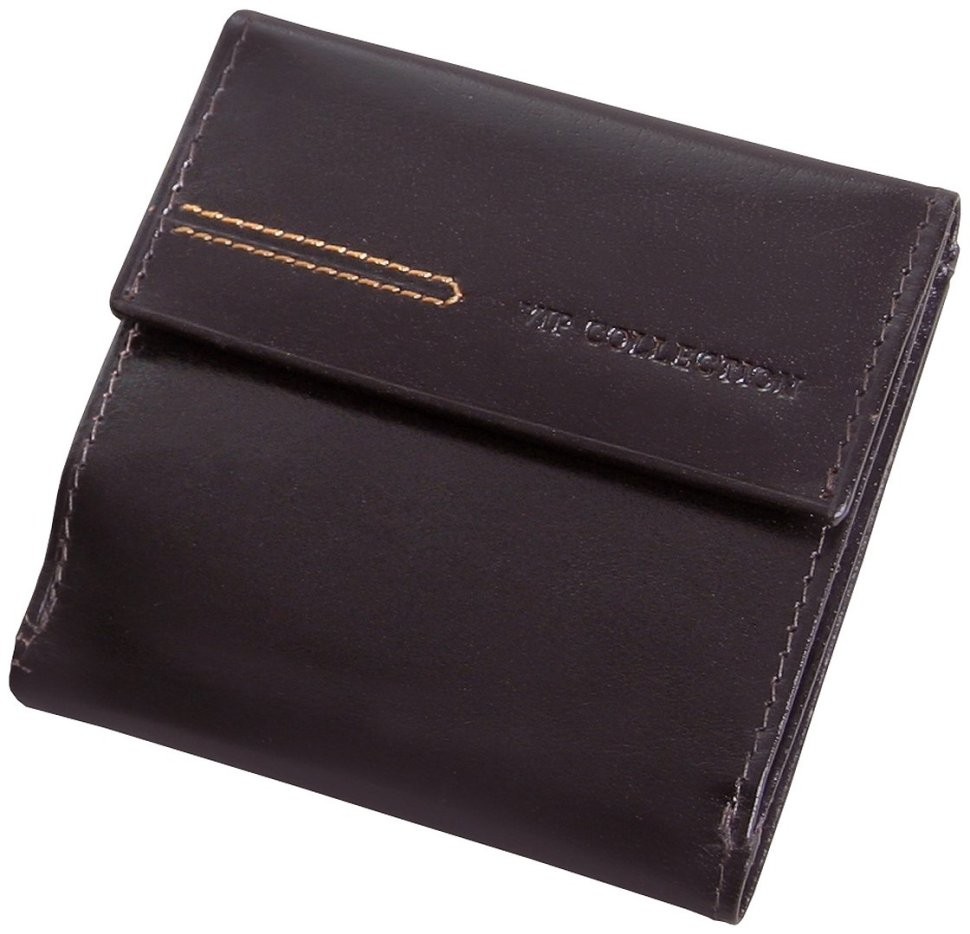 Компактное портмоне из гладкой кожи с монетнице Vip Collection 102379 коричневого цвета фото №1 Компактное портмоне из гладкой кожи с монетнице Vip Collection 102379 коричневого цвета modnotak фото №1