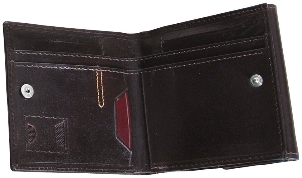 Компактное портмоне из гладкой кожи с монетнице Vip Collection 102379 коричневого цвета фото №2 Компактное портмоне из гладкой кожи с монетнице Vip Collection 102379 коричневого цвета modnotak фото №2