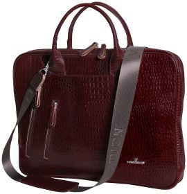Сумка для ноутбука 15.6″ в коричневом цвете из кожи кроко Vip Collection 102479
