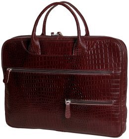 Сумка для ноутбука 15.6″ в коричневом цвете из кожи кроко Vip Collection 102479