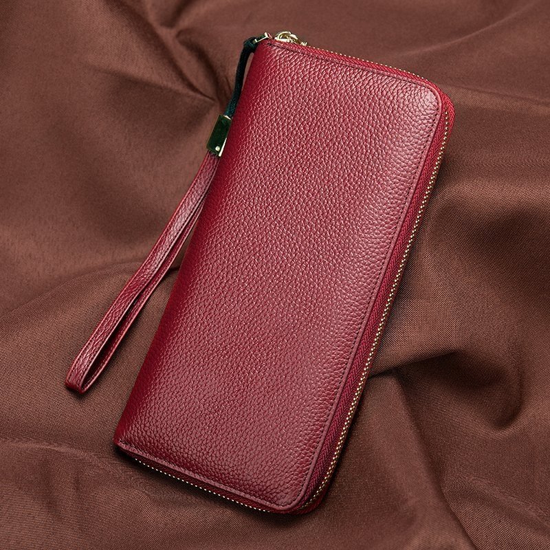 Жіночий гаманець-клатч з натуральної шкіри червоного кольору Vintage (20047)