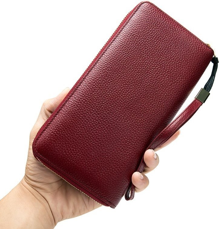 Женский кошелек-клатч из натуральной кожи красного цвета Vintage (20047)