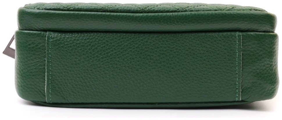 Женская сумка кросс-боди с ромбовидной строчкой из натуральной кожи Vintage 22635 Зеленая modnotak фото №6