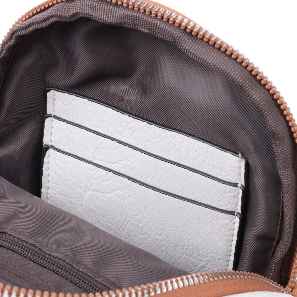 Елегантна жіноча сумка через плече з екошкіри з текстильним ременем Vintage 22779 modnotak фото №7