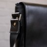 Качественная мужская сумка на плечо из гладкой кожи черного цвета SHVIGEL (00878) - 3