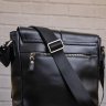 Качественная мужская сумка на плечо из гладкой кожи черного цвета SHVIGEL (00878) - 9