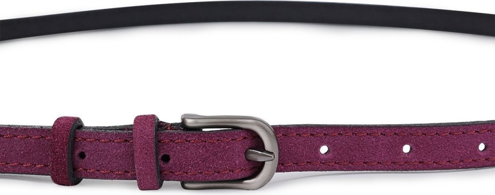 Женский тонкий замшевый ремень фиолетового цвета Vintage (2420774)