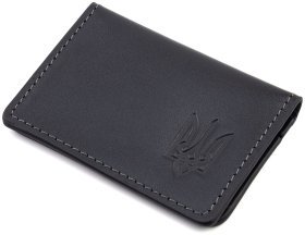 Кожаная обложка для ID-паспорта с гербом Украины Grande Pelle 113179 черная
