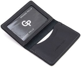 Кожаная обложка для ID-паспорта с гербом Украины Grande Pelle 113179 черная