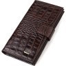 Мужской вертикальный бумажник из натуральной кожи с тиснением под крокодила CANPELLINI (2421915) - 1