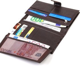 Чоловічий вертикальний гаманець із натуральної шкіри з тисненням під крокодила CANPELLINI (2421915)