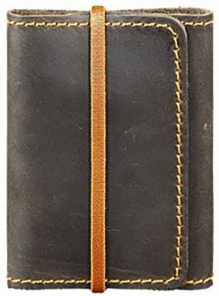 Шкіряний Картхолдер темно-коричневого кольору з фіксацією на гумці BlankNote (12969)