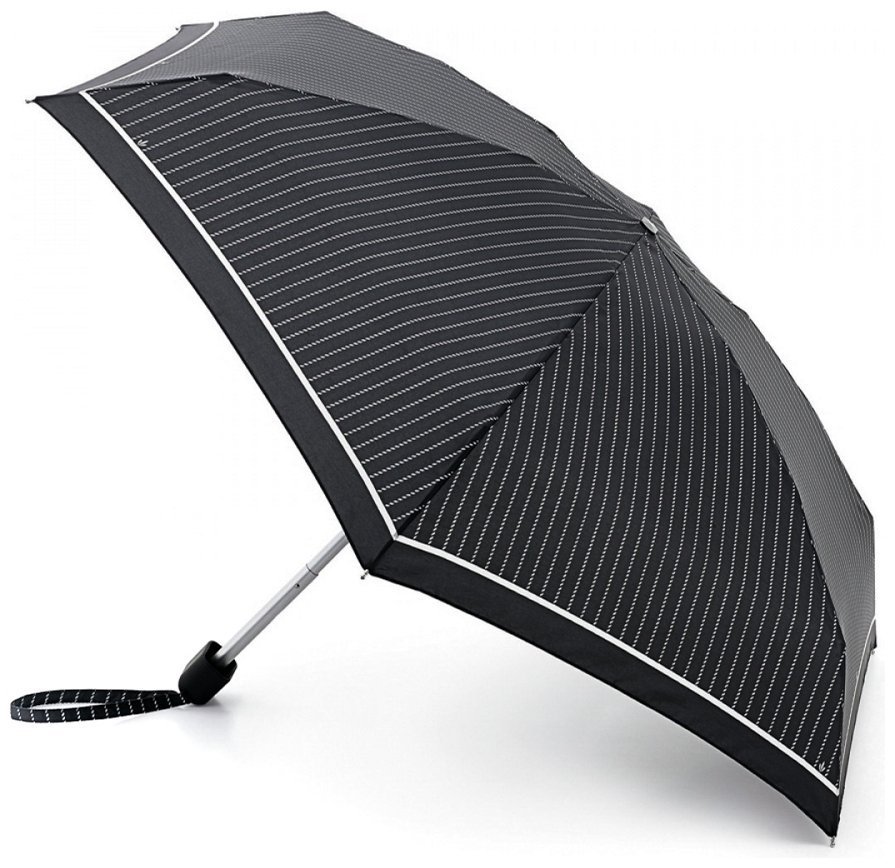Мини зонт женский Fulton Tiny-2 Assorted Prints L501 Classic Stripe (Механика, складной, черный с белыми полосами) 93779 modnotak фото №1