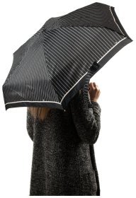Мини зонт женский Fulton Tiny-2 Assorted Prints L501 Classic Stripe (Механика, складной, черный с белыми полосами) 93779