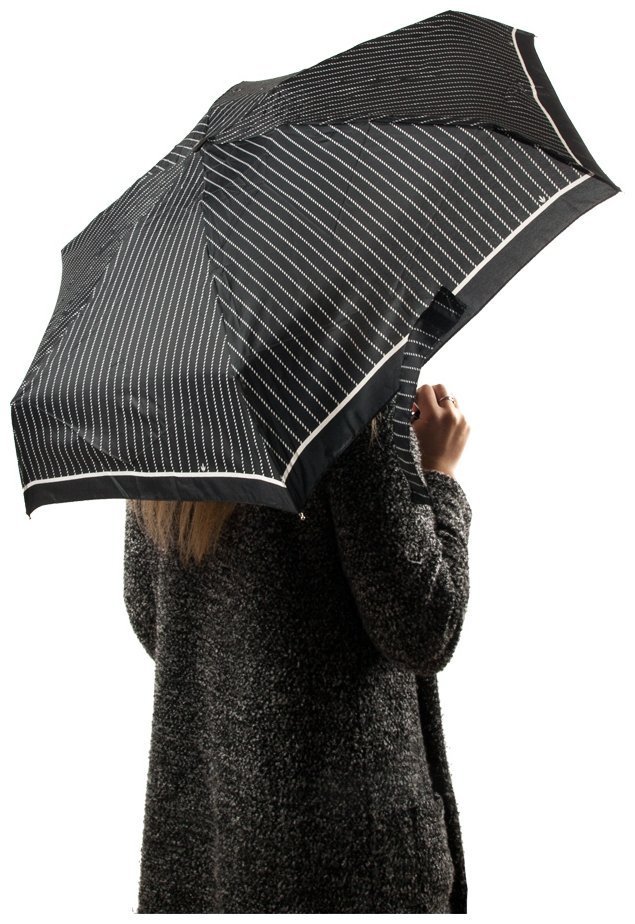 Мини зонт женский Fulton Tiny-2 Assorted Prints L501 Classic Stripe (Механика, складной, черный с белыми полосами) 93779 modnotak фото №3