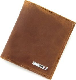 Качественное светло-коричневое мужское портмоне из винтажной кожи KARYA (21753)