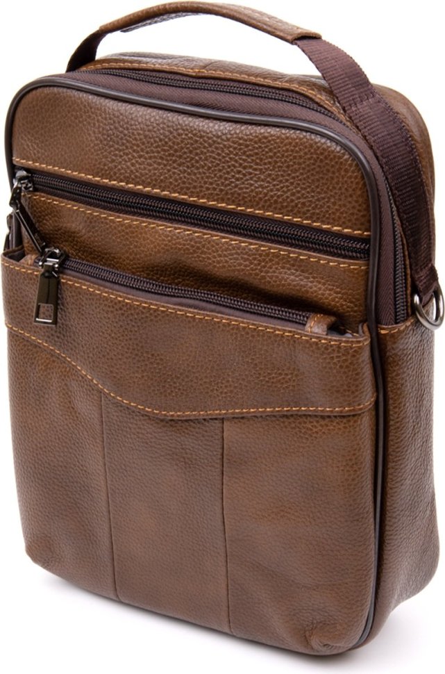 Чоловіча сумка-барсетка з натуральної шкіри коричневого кольору Vintage (20392)