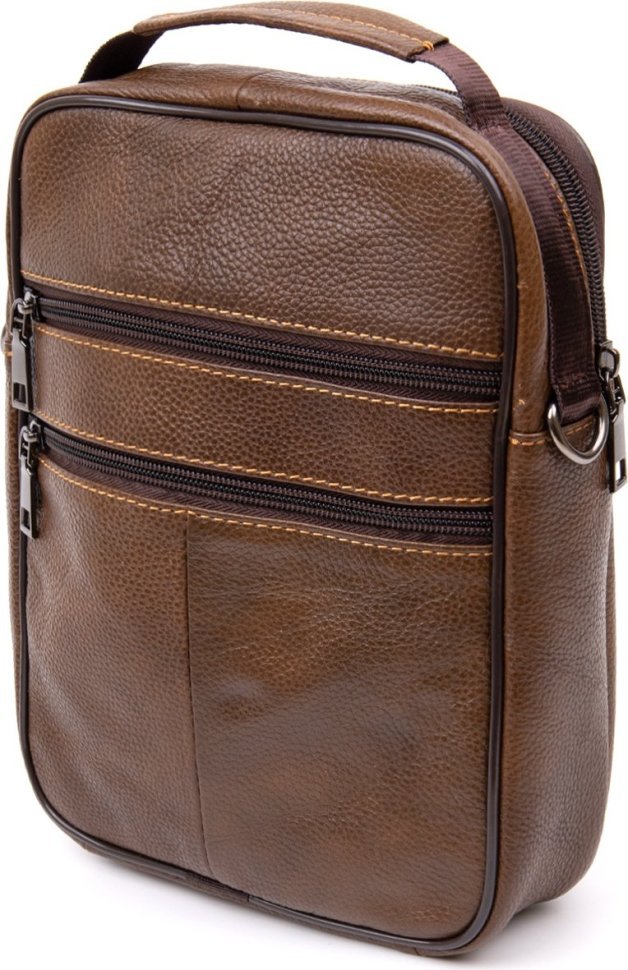 Мужская сумка-барсетка из натуральной кожи коричневого цвета Vintage (20392)