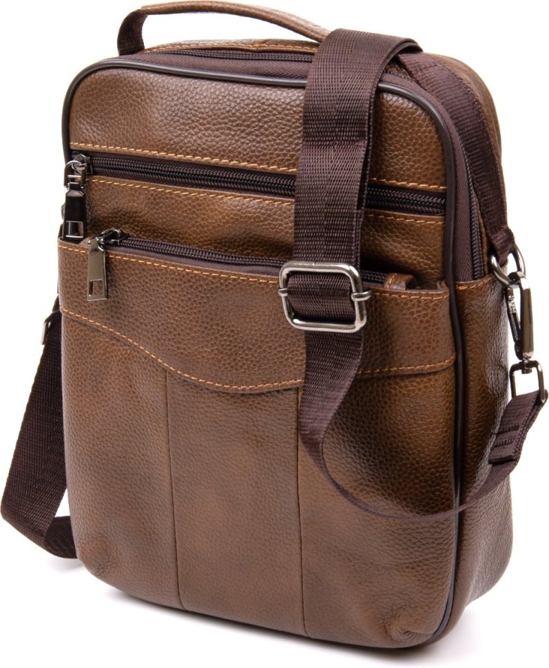 Чоловіча сумка-барсетка з натуральної шкіри коричневого кольору Vintage (20392)