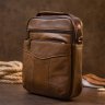 Мужская сумка-барсетка из натуральной кожи коричневого цвета Vintage (20392) - 6